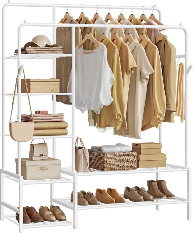 Guarda roupa aberto com 7 prateleiras 45 x 115,8 x 172,8 cm branco