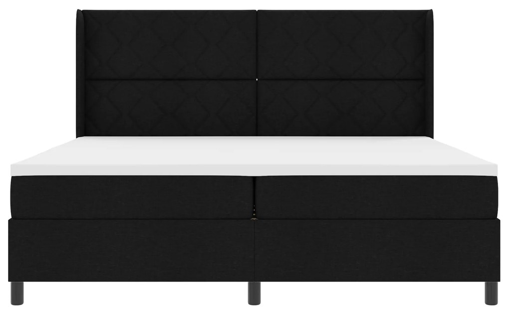 Cama Box Spring vidaXL com Colchão e LED Preta 200x200 cm Tecido