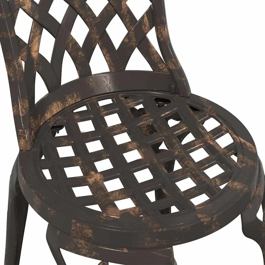 Conjunto de Bistrô de Jardim 3 Peças vidaXL em Alumínio Fundido Bronze