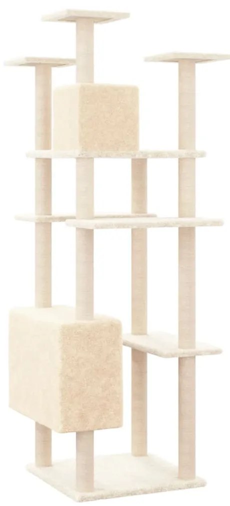 Árvore para gatos c/ postes arranhadores sisal 162 cm cor creme