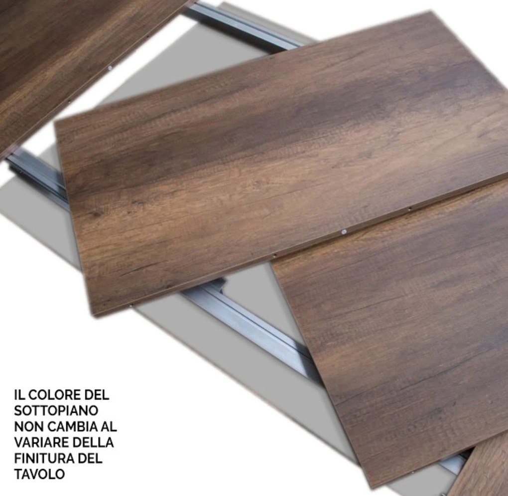 Mesa de jantar sala, cozinha extensível Bridge 90x180 extensível 440 cm Cinza betão e estrutura antracite