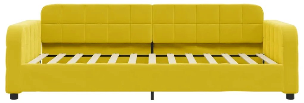 Sofá-cama 90x200 cm veludo amarelo