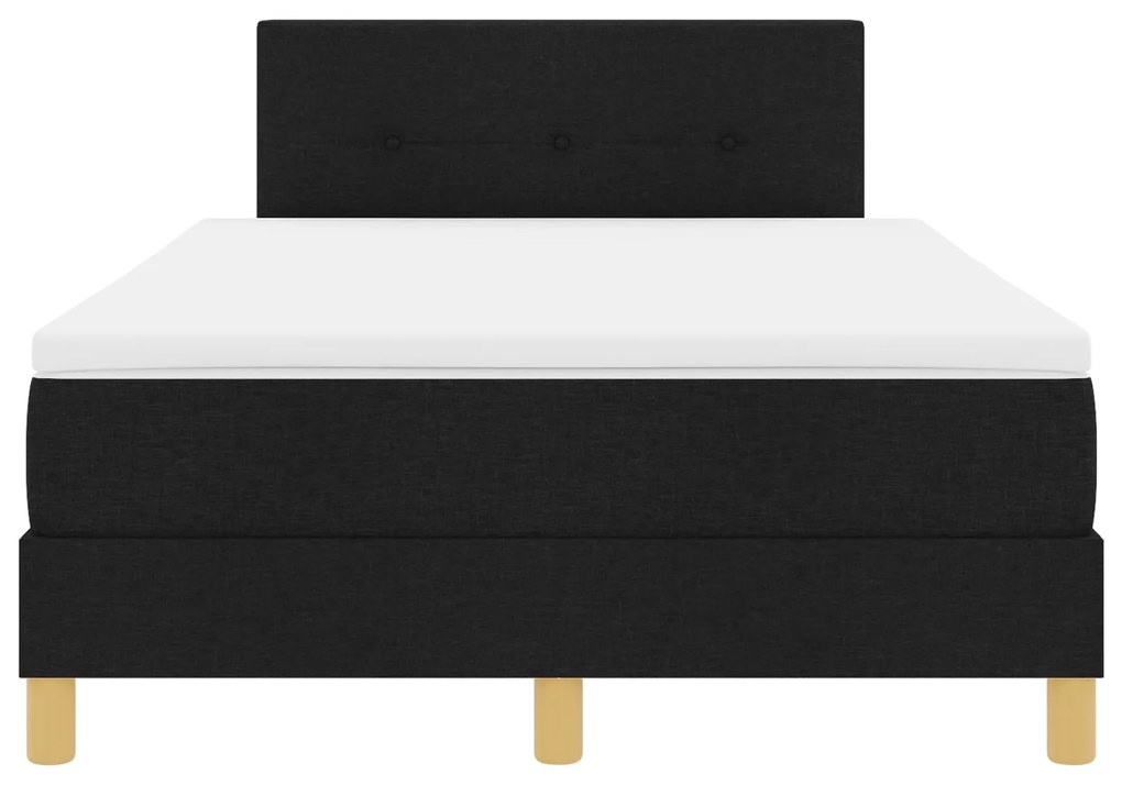 Cama Box Spring com Colchão Preta 120x200 cm Tecido