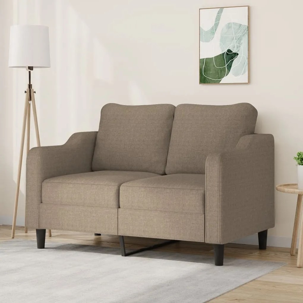 348944 vidaXL Sofá de 2 lugares tecido 120 cm cinzento-acastanhado