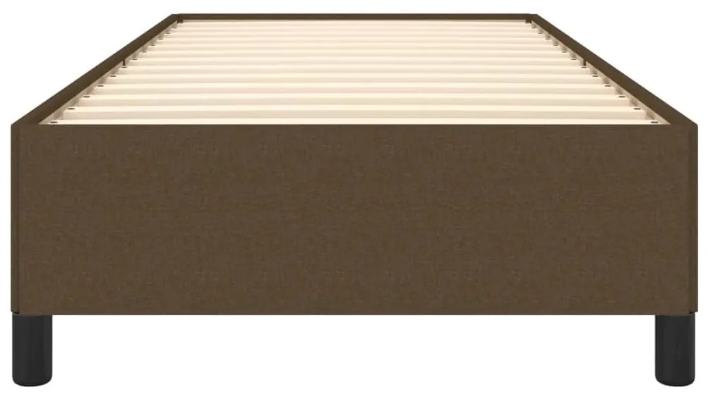 Estrutura de cama sem colchão 90x200 cm tecido castanho-escuro