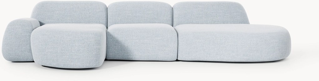 Sofá de canto modular em bouclé Wolke (4 lugares)