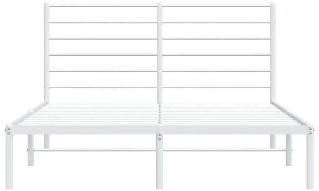 Estrutura de cama com cabeceira 150x200 cm metal branco