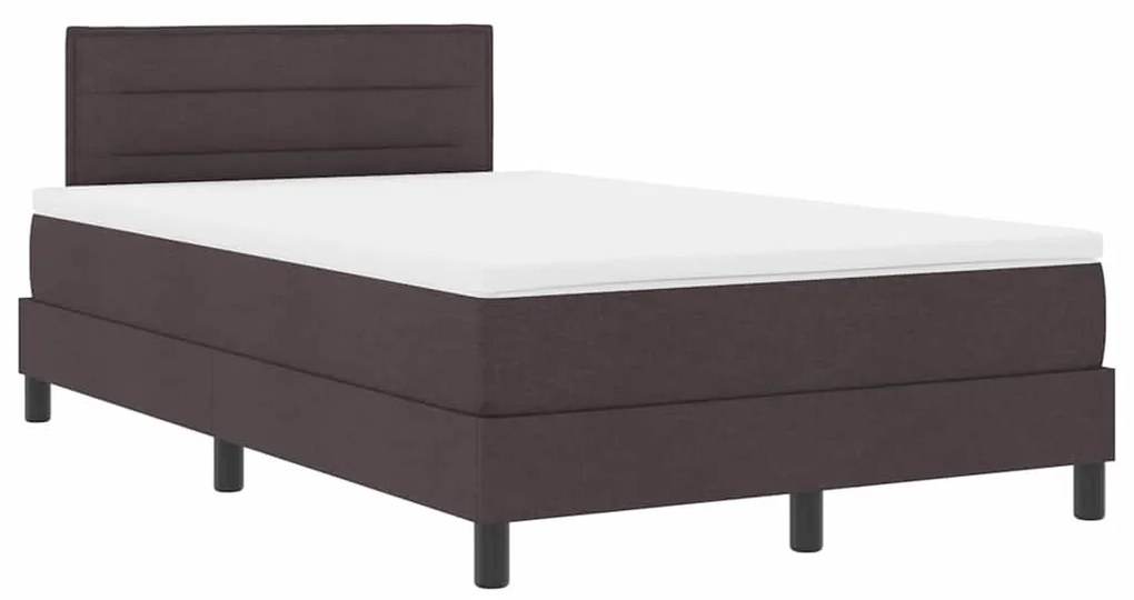 Cama Box Spring com Colchão Castanho Escuro 120x190 cm Tecido