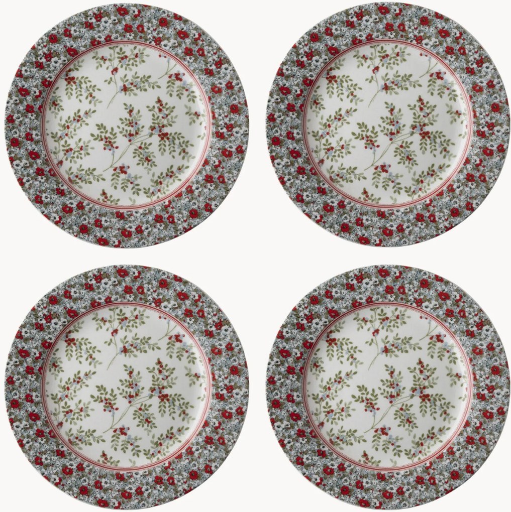 Pratos de sobremesa em porcelana Gift, conjunto de 4