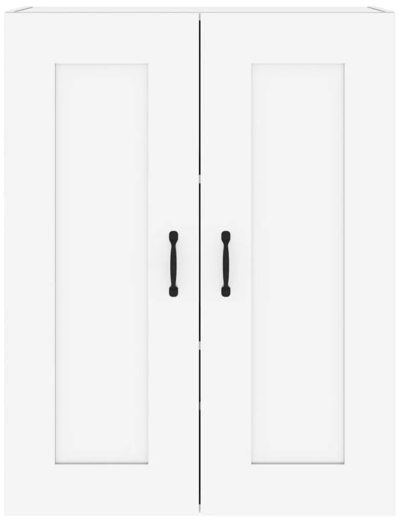 Armário de parede suspenso 69,5x32,5x90 cm branco brilhante