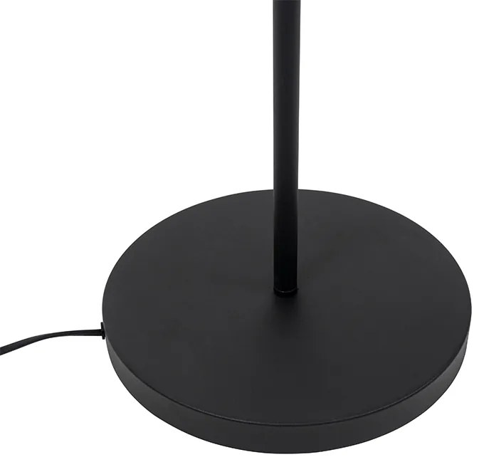Candeeiro de pé Art Deco preto com vidro fumê - Pallon Art Deco