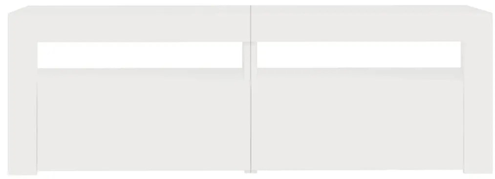 Móvel de TV com luzes LED 120x35x40 cm branco