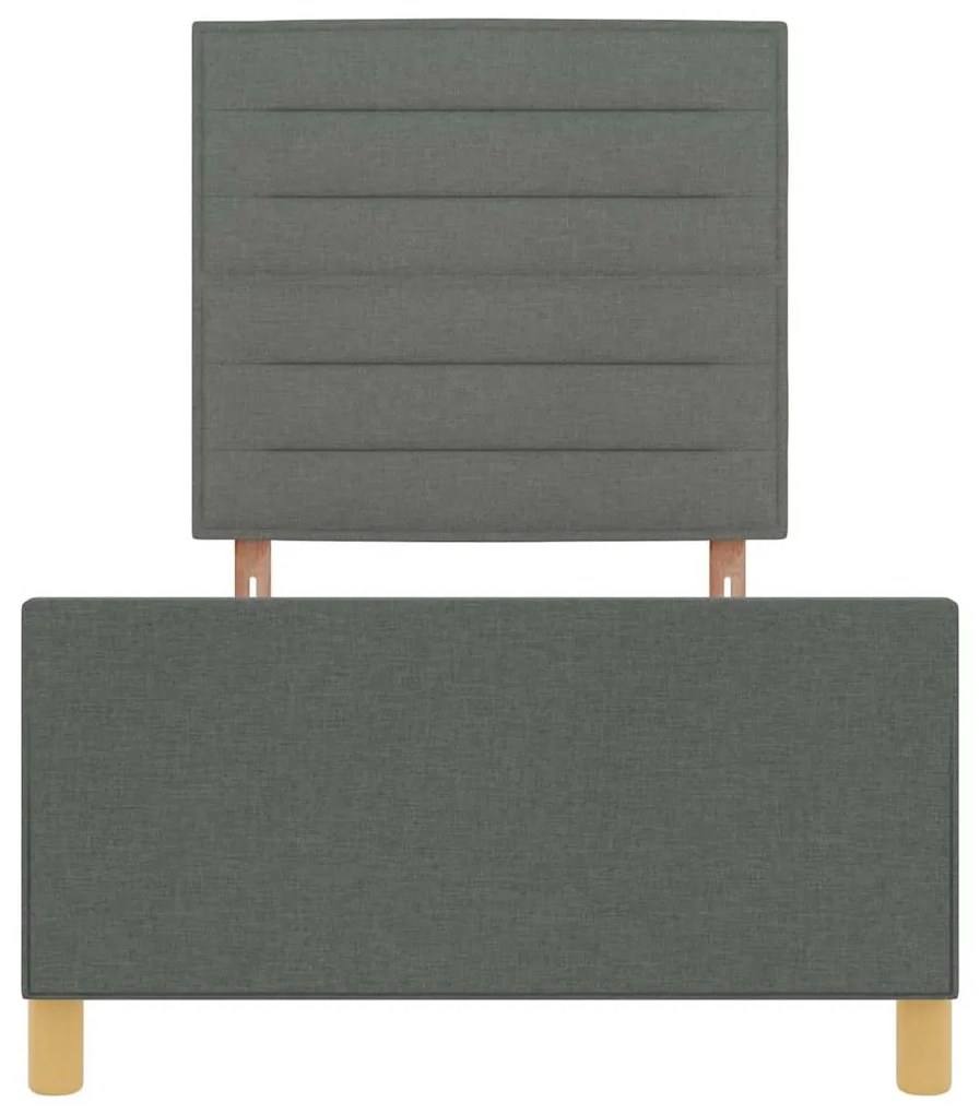 Cama de Tecido Cinza Escuro vidaXL 90x200 cm