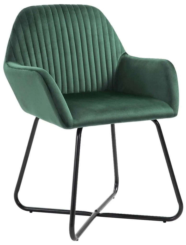 Cadeiras de jantar 2 pcs veludo verde