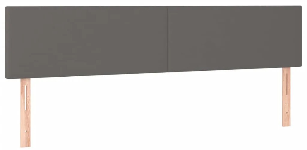 Cama boxspring com colchão 120x190 cm couro artificial cinzento