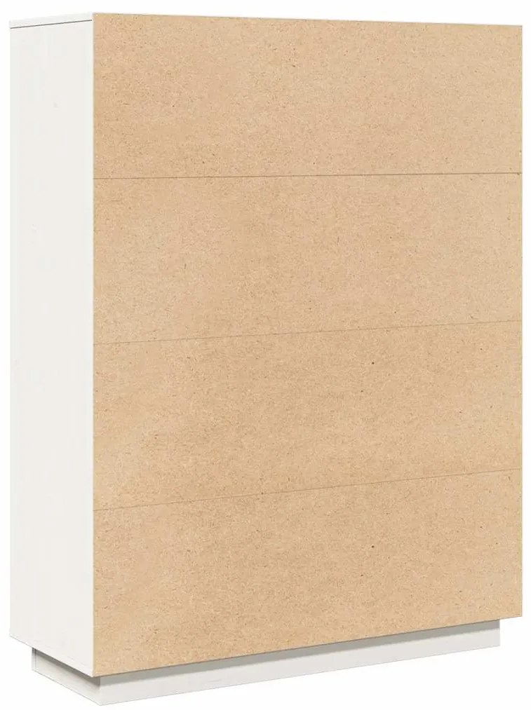 Aparador alto 89x34x116,5 cm madeira de pinho maciça branco