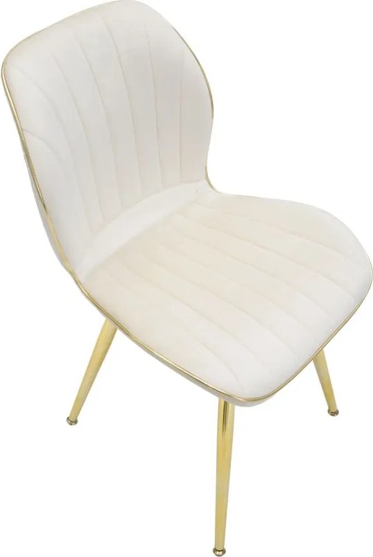 CONJUNTO 2 CADEIRAS 46X58X77 CM CREME E DOURADO