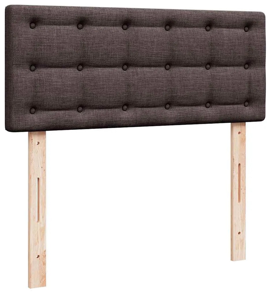 Cama com molas/colchão 120x200 cm tecido castanho-escuro