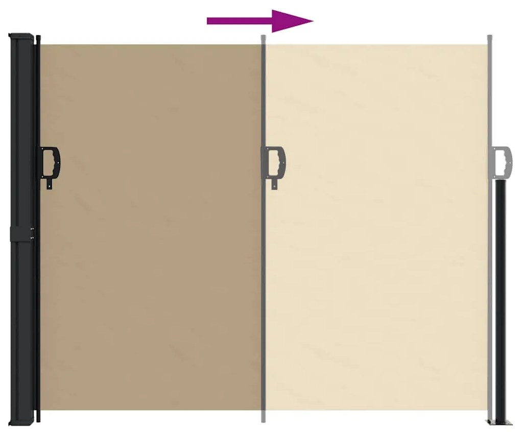 Toldo lateral retrátil 160x600 cm bege