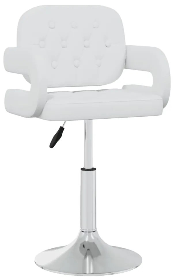 Cadeiras de jantar giratórias 6 pcs couro artificial branco