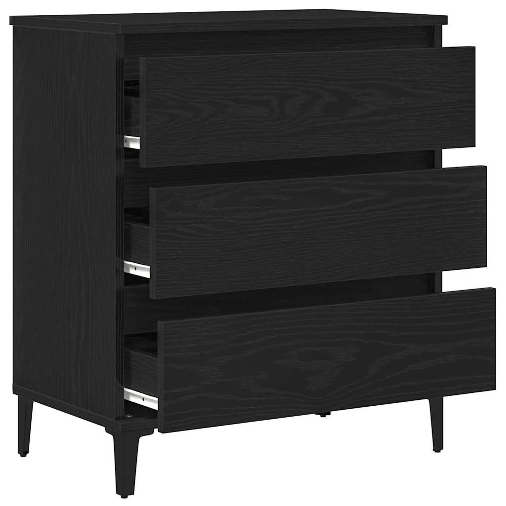 Sideboard vidaXL Preto Carvalho 60x35x70 cm Madeira engenheirada