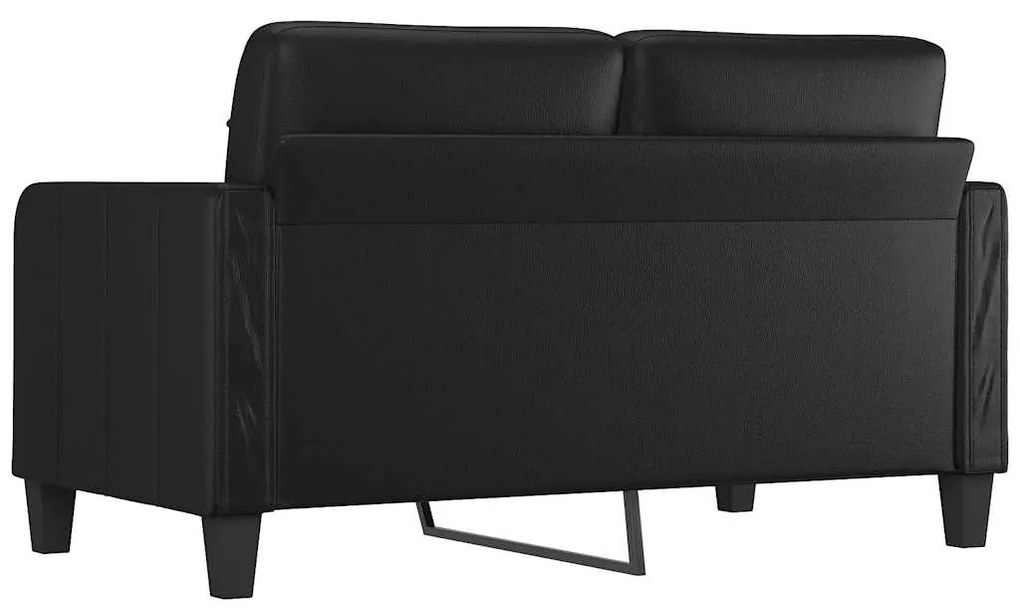 Sofá de 2 lugares 140 cm couro artificial preto