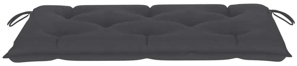 Banco de jardim c/ almofadão antracite 112 cm teca maciça