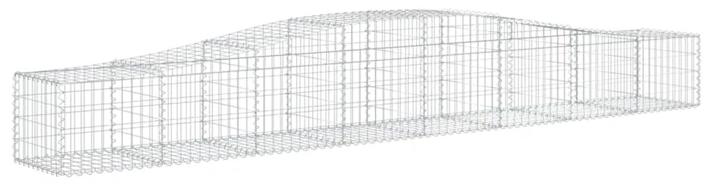 Cestos gabião arqueados 8 pcs 400x50x40/60 cm ferro galvanizado