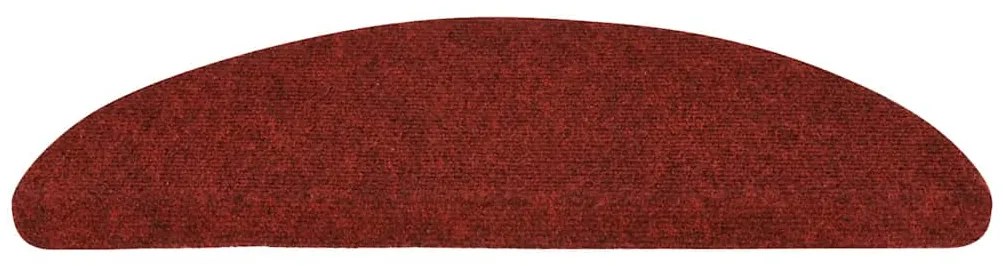 Tapetes escada autoadesivos 5 pcs 56x17x3 cm agulhado vermelho