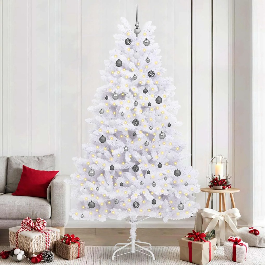 vidaXL Árvore de Natal Artificial 120 x 120 x 240 cm PVC e Metal