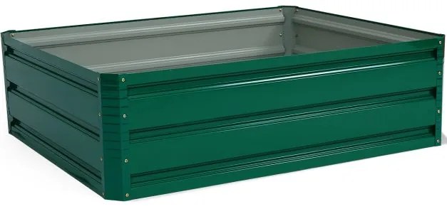 Plantador elevado de aço, plantador de metal, estrutura de jardim de metal para áreas externas, plantador elevado de 4 painéis, 120 x 90 x 30 cm, verde