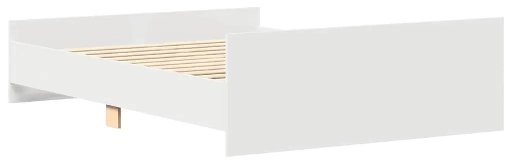 Estrutura de cama com cabeceira e pés 120x190 cm branco