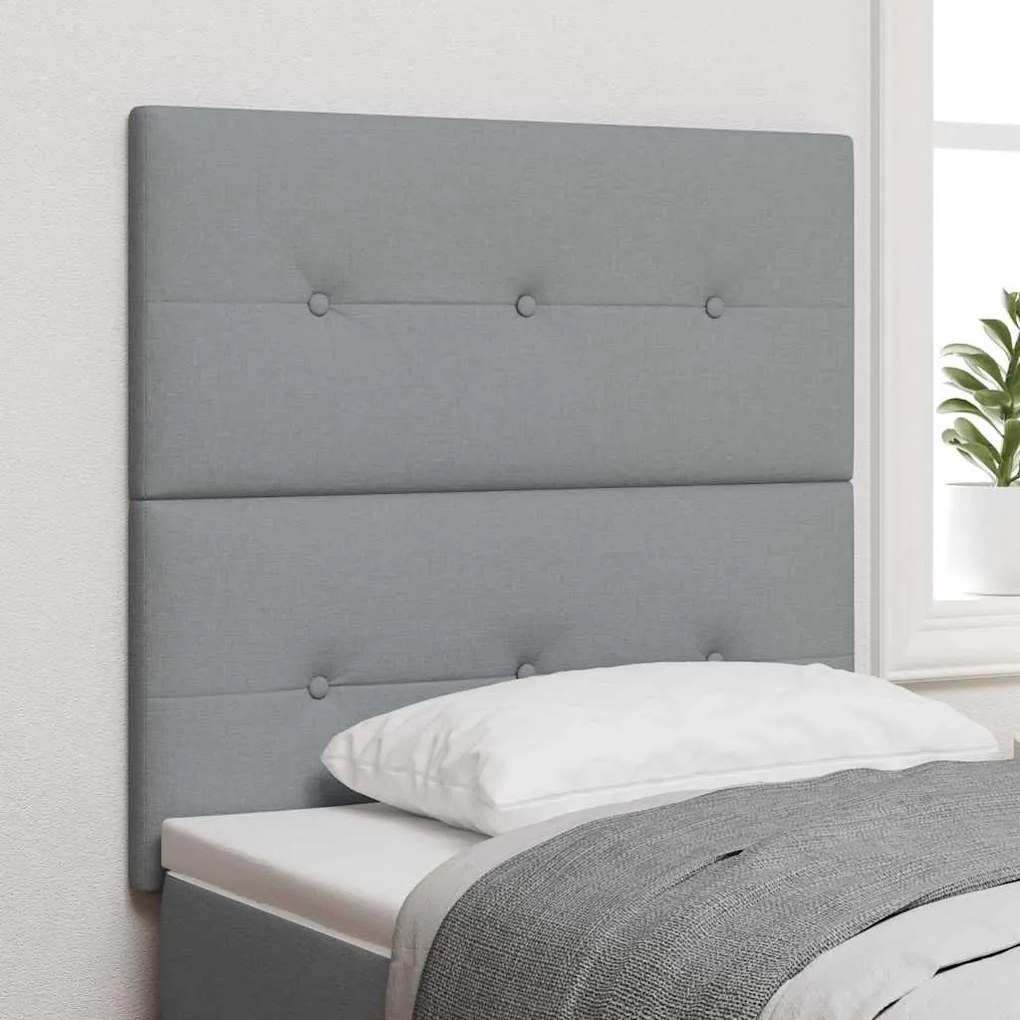 Cabeceira LED Cinza Claro 80 cm Têxtil