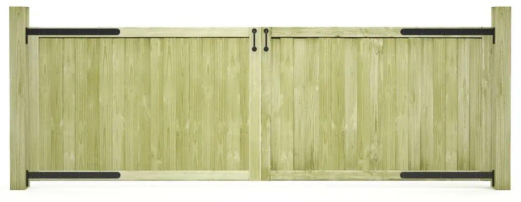 45339 vidaXL Portões de jardim 2 pcs 300x100 cm pinho impregnado