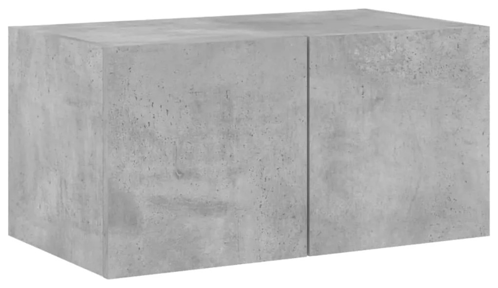 Móvel de parede p/ TV c/ luzes LED 60x35x31 cm cinza cimento