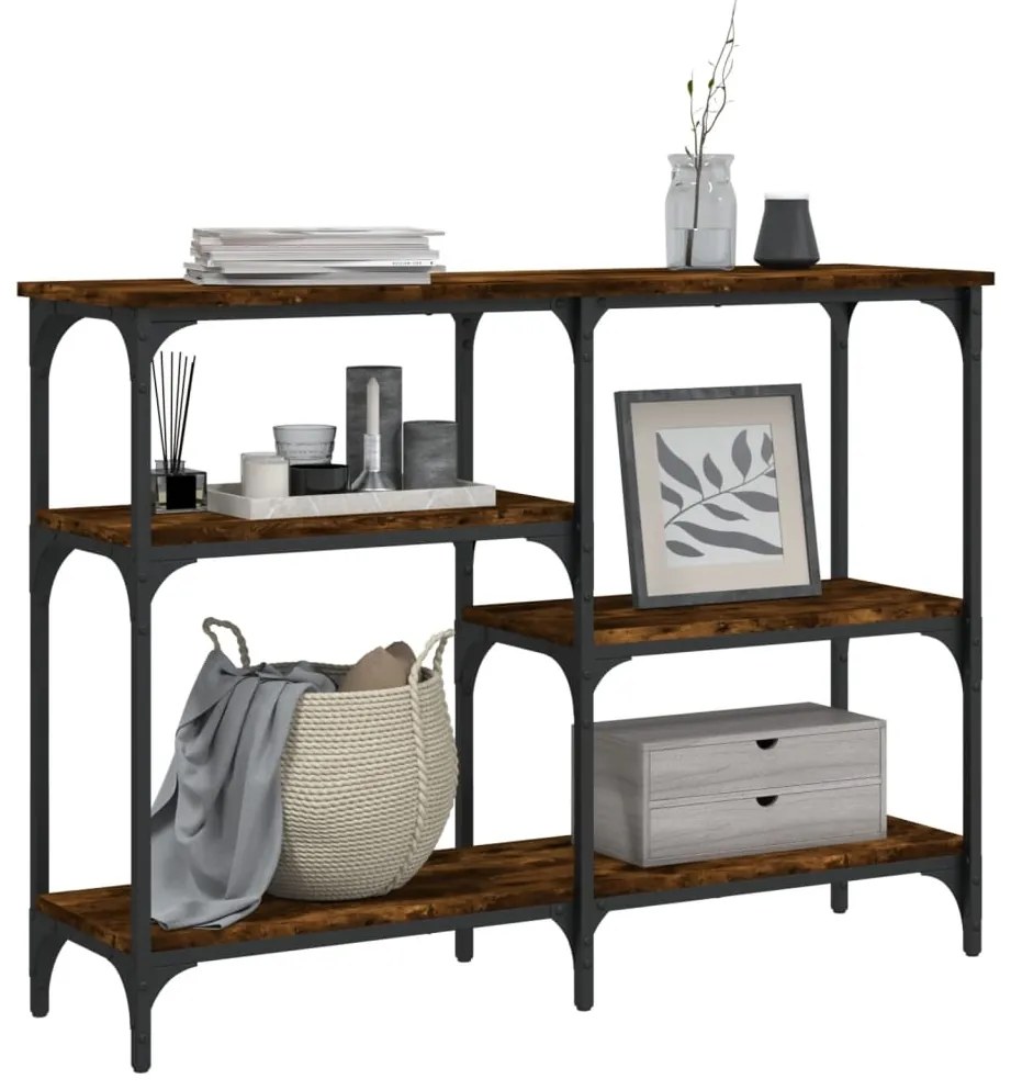 Mesa consola 102x29x75 cm derivados de madeira carvalho fumado