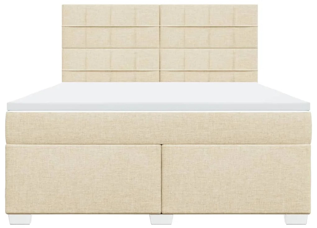 Cama com molas/colchão 180x200 cm tecido cor creme