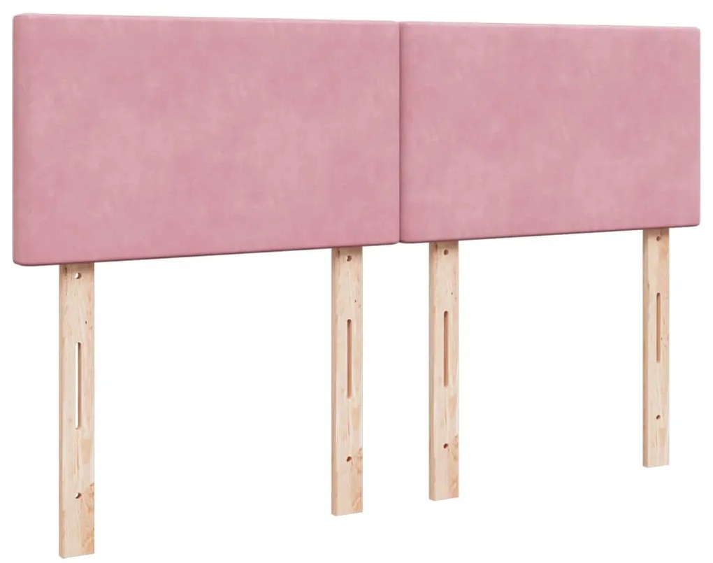 Cama com molas/colchão 160x200 cm veludo rosa