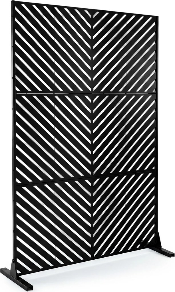 Biombo de Privacidade Exterior, 121 x 40 x 183 cm, Base Independente, Preto