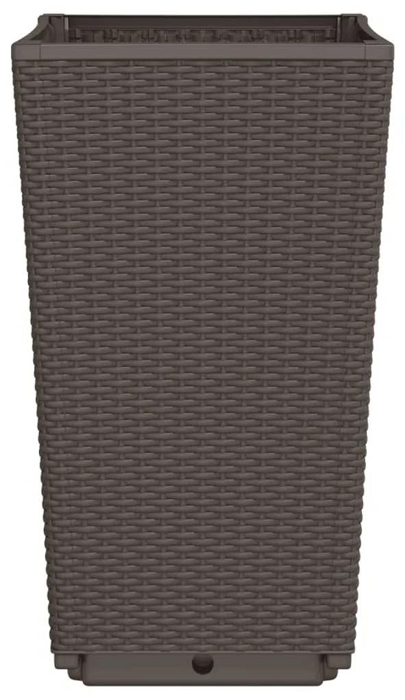 Vasos/floreiras 2 pcs 32,5x32,5x57 cm PP castanho