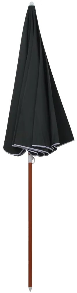 Guarda-sol de jardim com poste de aço 240 cm antracite