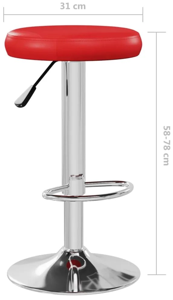 Bancos de bar 2 pcs couro artificial vermelho