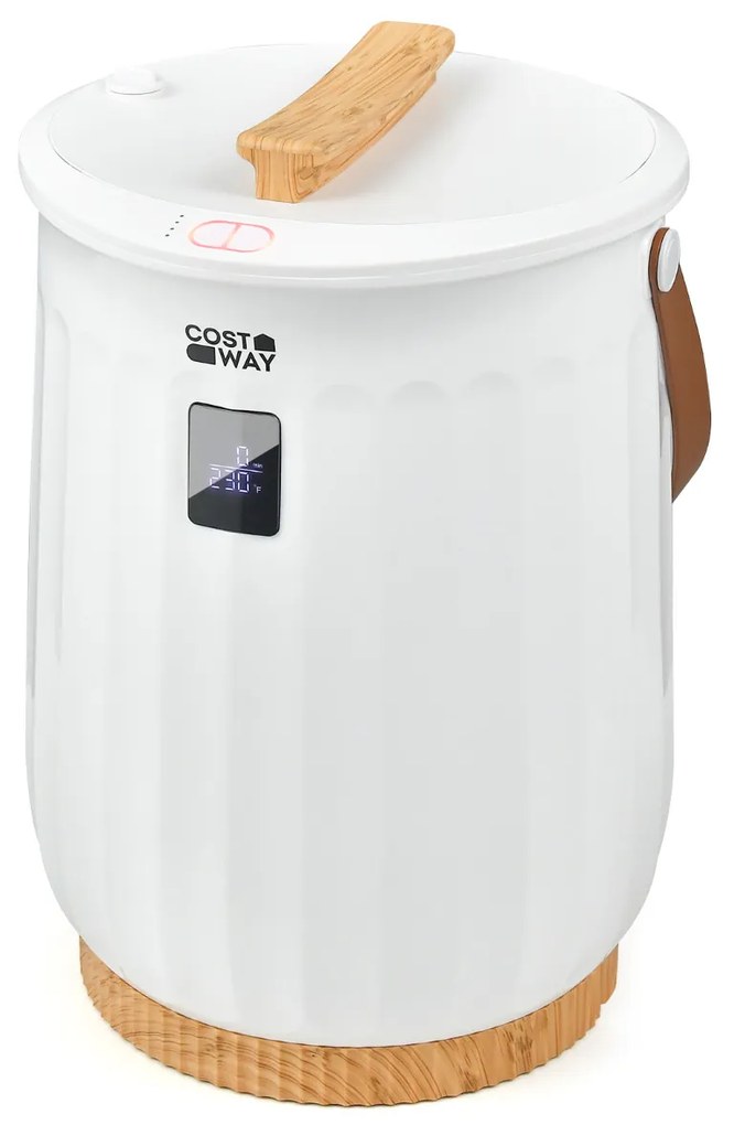 Aquecedor de toalhas de banho com balde de 20L com 4 configurações de tempo e desligamento automático 34 x 34 x 48 cm branco