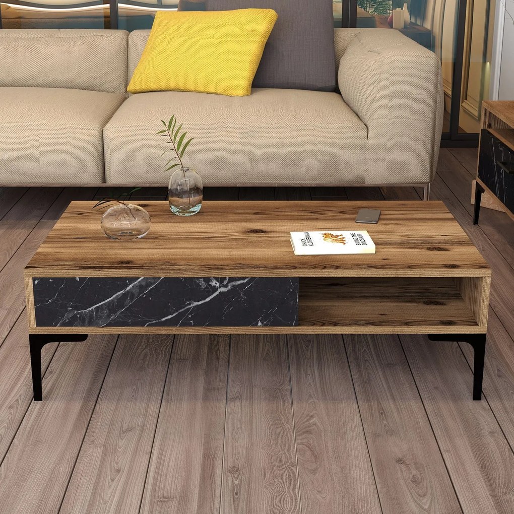Mesa de Centro Istanbul – Noz Preto – 105x32,6x60 cm