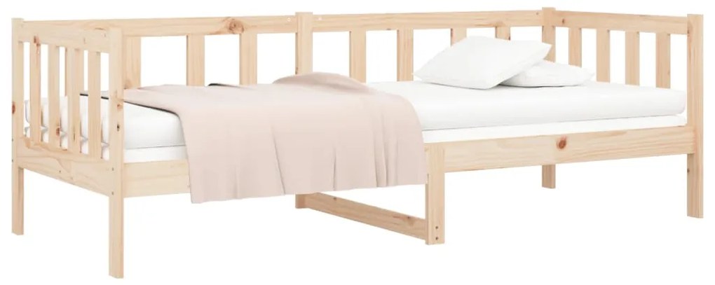 Sofá-cama sem colchão 90x190 cm madeira de pinho maciça