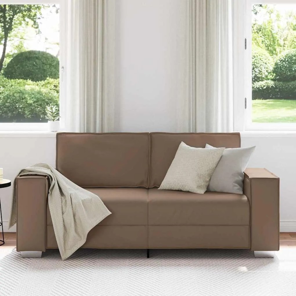 Sofá Loveseat vidaXL Cappuccino 140 cm em Couro Sintético