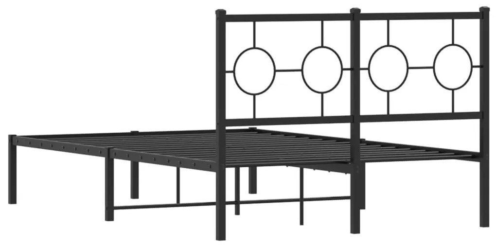 Estrutura de cama com cabeceira 120x200 cm metal preto