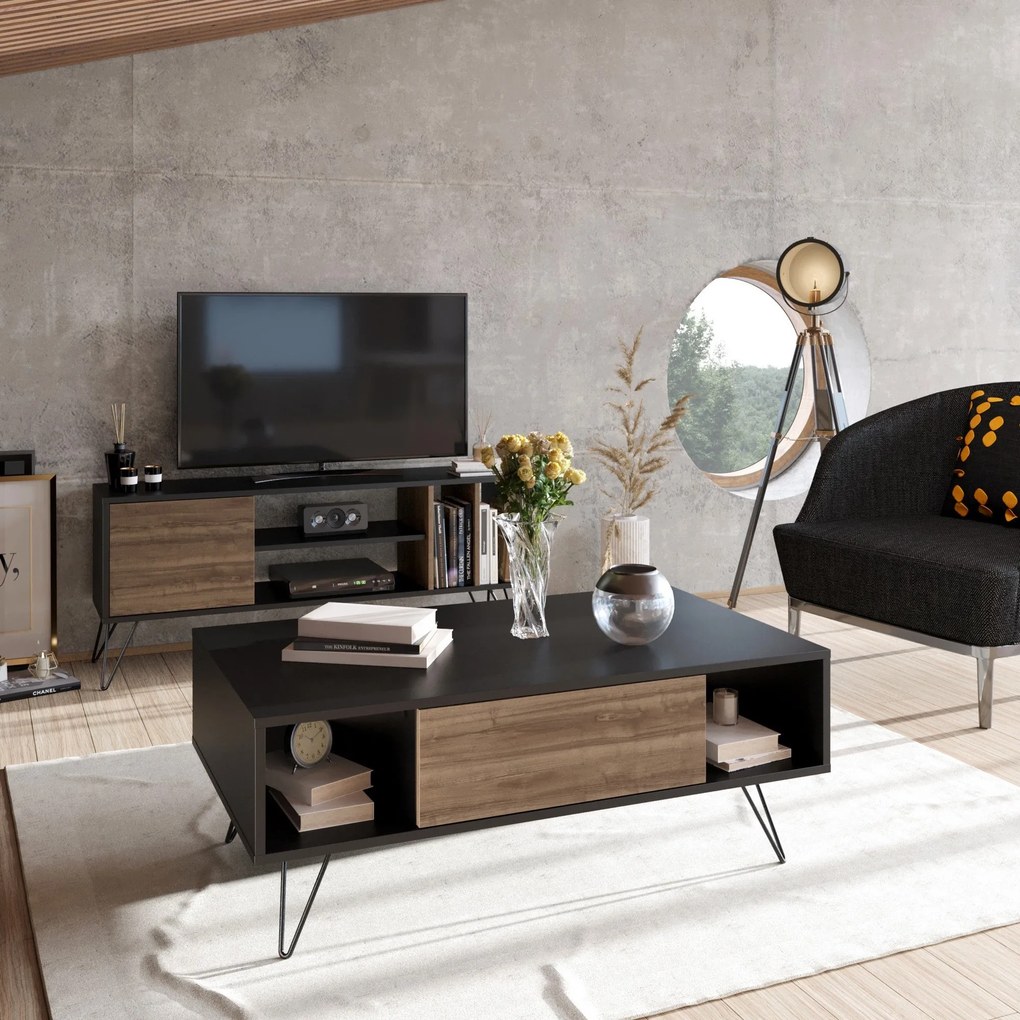 Mesa de Centro Mistico – Preto Nogueira – 120x45,6x60 cm