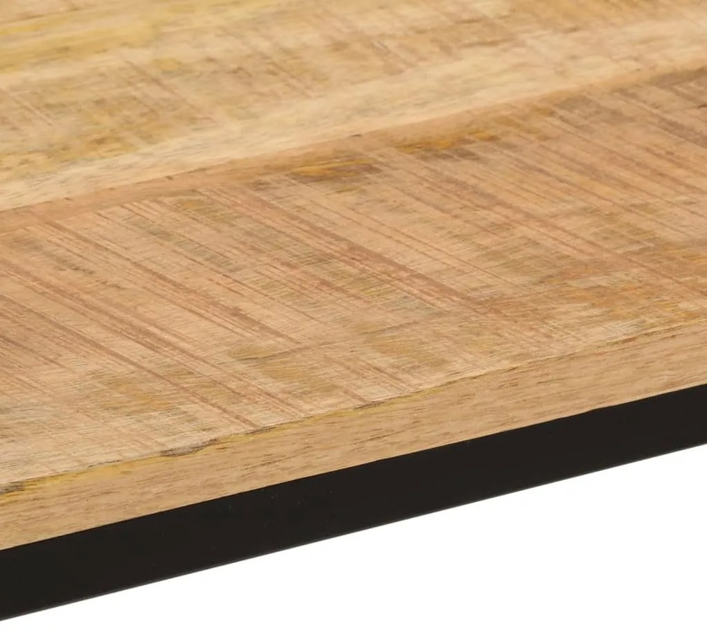 Mesa jantar 110x55x75 cm madeira mangueira maciça áspera/ferro