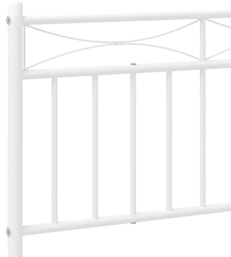 Estrutura de cama com cabeceira e pés 100x190 cm metal branco